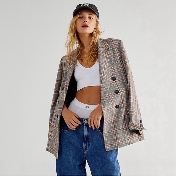 Free People Jackets & Blazers - FREE PEOPLE Ashby Plaid Blazer